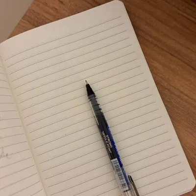 Carnet ouvert et stylo posé sur un bureau en bois
